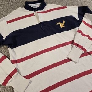 Vintage Maxmore Mens Size 50 Striped Rugby Polo Shirt‎ Long-sleeved Multi